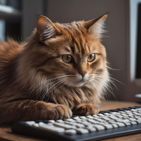 Cat at keyboard